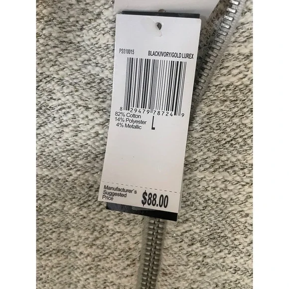 Premise Womens Zip Front Jacket Metallic Threads Zipper Pockets L New Gift idea - Picture 10 of 11